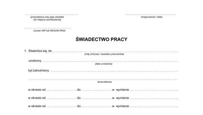 Czas wydania świadectwa pracy