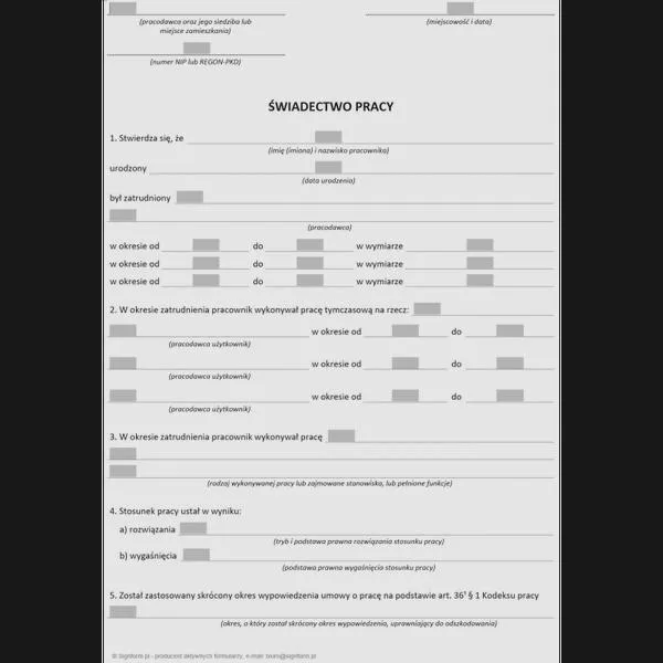 Dokumenty pracownicze