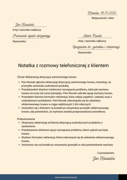 Notatki służbowe