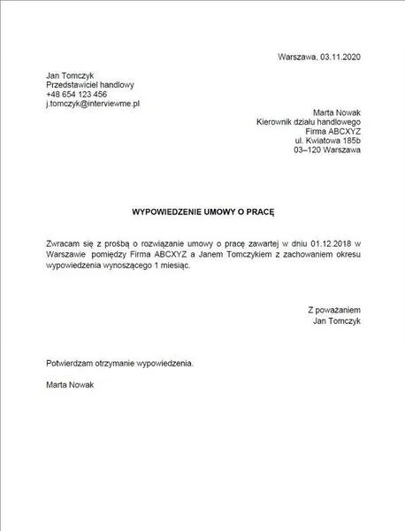 Okres wypowiedzenia