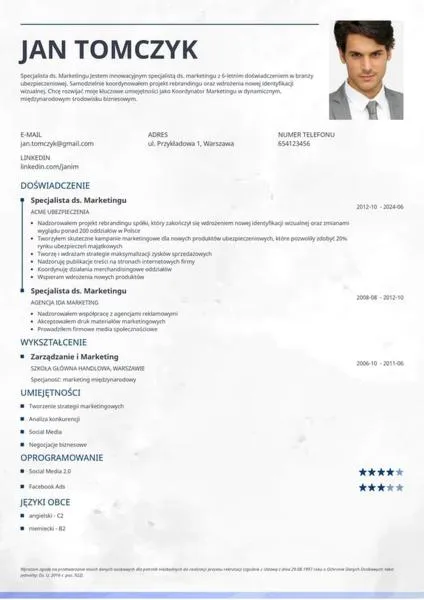 Osiągnięcia zawodowe w CV