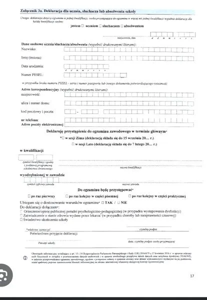 Poprawki egzaminu zawodowego