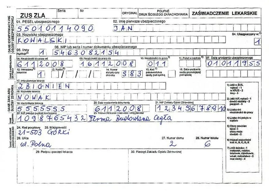 Powiadamianie o nieobecności w pracy