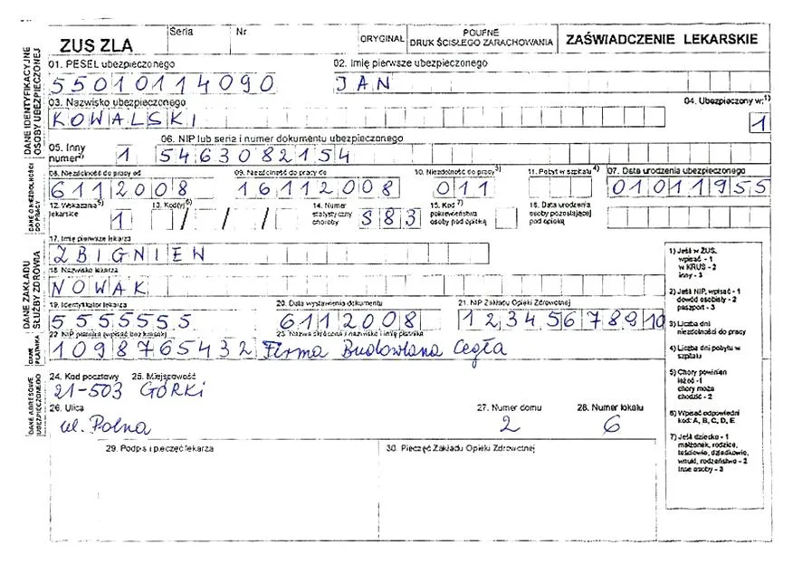 Prawa pracownika na L4