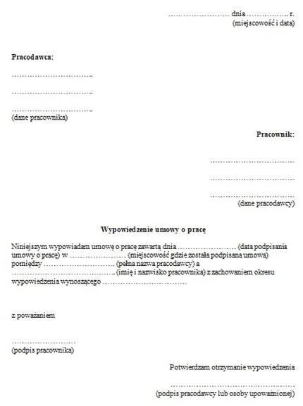 Prawidłowe wypowiedzenie umowy