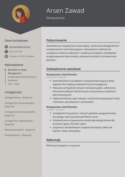 Profesjonalne zdjęcie w CV