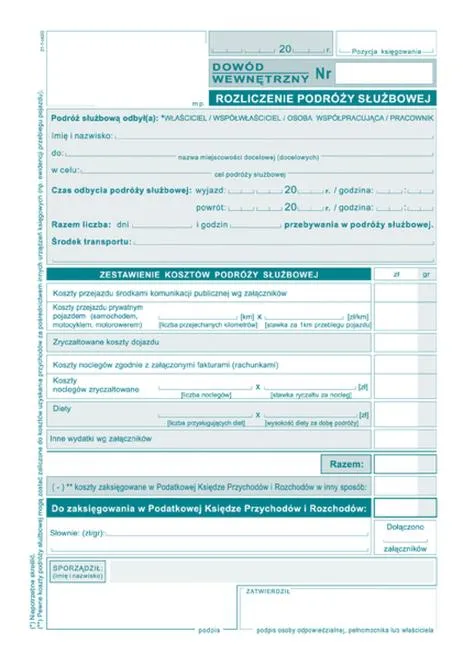 Rozliczenie podróży służbowej