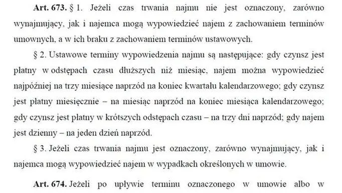 Terminy wypowiedzenia umowy