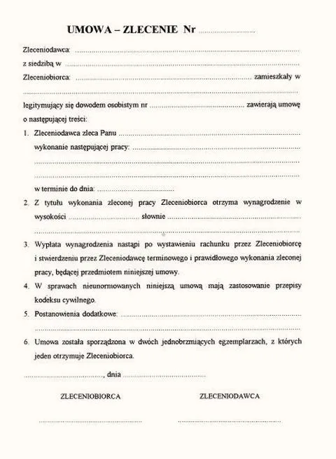 Umowa zlecenie