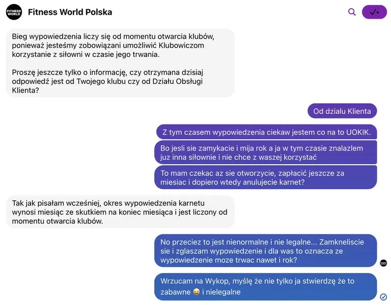 Wstrzymanie karnetu siłowni