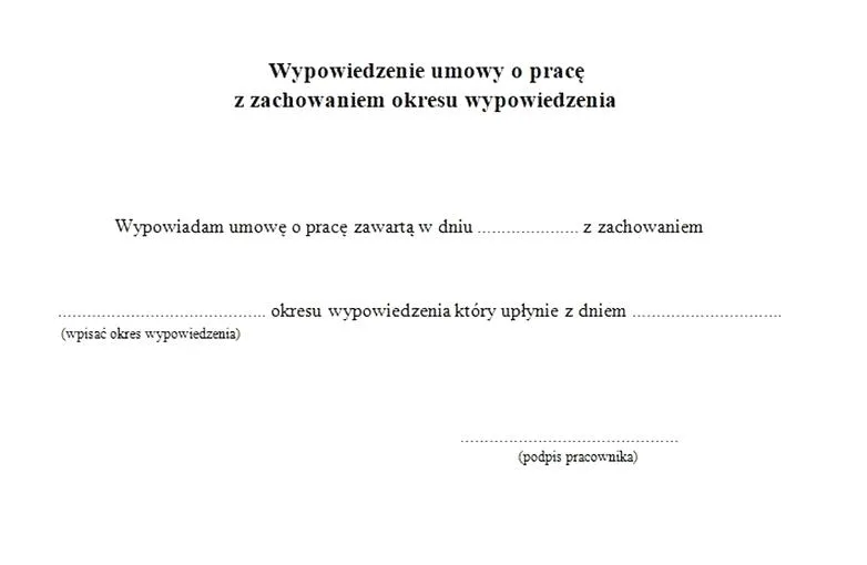 Wypowiedzenie umowy o pracę