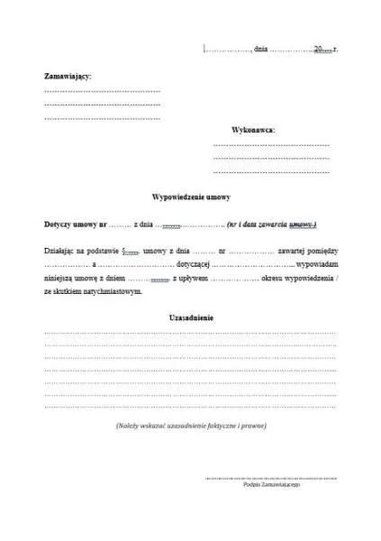 Wypowiedzenie umowy o pracę