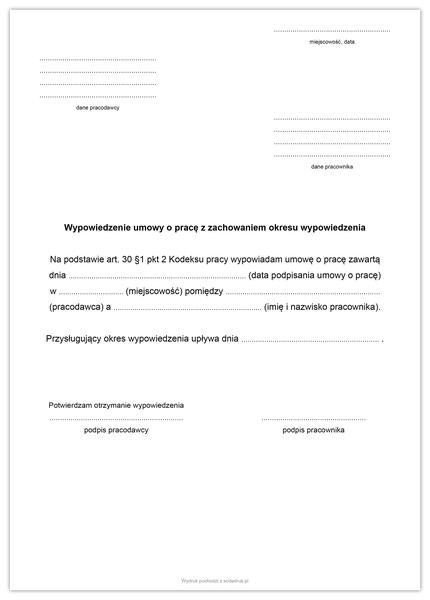 Wypowiedzenie umowy o pracę na L4