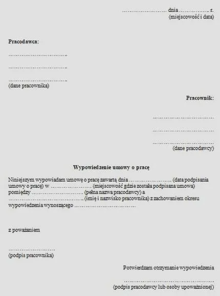 Wypowiedzenie z pracy