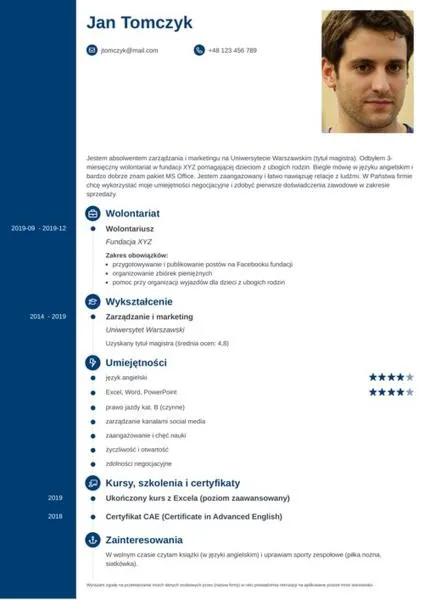 Zalety zdjęcia w CV