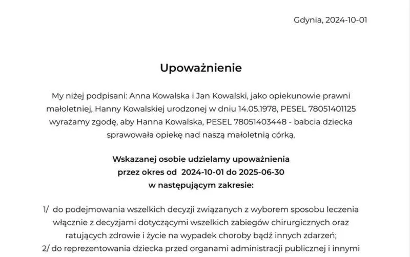 Zatrudnienie babci do opieki